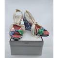 Coach Shoes | Coach Tammie Multicolor Patchwork Slingback Open Toe Wedge Sandal Size 7m | Color: Blue/Red | Size: 7