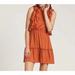 Anthropologie Dresses | Anthropologie Dra Pullover Short Dress Sleeveless Ruffles Orange Burnt Color M | Color: Orange | Size: M