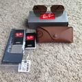 Ray-Ban Accessories | Brand New Authentic Ray Ban Sunglasses Rb3449 Semi Rimless Aviator Gold Brown | Color: Brown/Gold | Size: 59-14