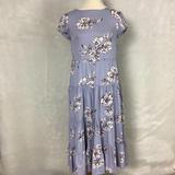 Free People Dresses | Free People Rita Blue Ruffle Floral Button Front Midi Dress | Color: Blue/White | Size: Xs