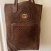Gucci Bags | Gucci Suede And Leather Logo Embossed Tote | Color: Brown | Size: Os