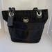 Coach Bags | Coach Purse Hand Bag Tote Black Satin Beautiful Large | Color: Black/Silver | Size: Os