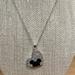 Disney Jewelry | Disney Pave’ Hidden Mickey Sterling Silver Black And White Crystal Pendant Chain | Color: Black/Silver | Size: Os