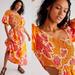 Free People Dresses | Free People Kalina Printed Midi Dress | Color: Orange/Pink | Size: L