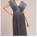Anthropologie Dresses | Anthropologie Formal Moulinette Soeurs Pleated Metallic Dress, Size 8 | Color: Black/Blue | Size: 8