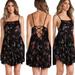 Free People Dresses | Free People Circle Of Flowers Black Floral Print Dress, Small | Color: Black/Red | Size: S
