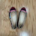 Kate Spade Shoes | Kate Spade Espadrille Vivi Stripe Rainbow Flats Shoes Leather Womens 8.5 | Color: Black/Pink | Size: 8.5