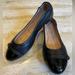 Coach Shoes | Coach Women's Size 8 B Brandi Ballet Flats Black Leather Cap Toe Slip On Shoes. | Color: Black | Size: 8
