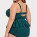 Torrid Swim | Green Push-Up Demi Peplum Midkini Top | Color: Green | Size: 4x