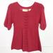 Anthropologie Sweaters | Euc Sparrow Short Sleeve Babydoll Knit Sweater | Color: Pink/Red | Size: M