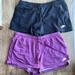 Nike Shorts | 2 Pairs Nike Women’s Cotton/Polyester Shorts Size Xl | Color: Black/Purple | Size: Xl