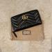 Gucci Bags | Authentic Gucci Gg Marmont Zip Around Genuine Leather Wallet, Black Chevron | Color: Black/Gold | Size: Os