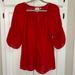 Anthropologie Tops | Anthropologie Vanessa Virginia Red Silk Blouse Size Xs | Color: Red | Size: Xs