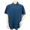 Columbia Shirts | Columbia Mens Button Up Shirt Blue Check Short Sleeve Pocket Xxl | Color: Blue | Size: Xxl