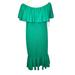 Lularoe Dresses | Lularoe Cici Women's Medium Dress Emerald Green Ruffles Textured Nwt Retired | Color: Green | Size: M