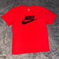 Nike Shirts | Nike, The Nike Tee, Mens Medium, Red With Black Nike Swoosh | Color: Black/Red | Size: M