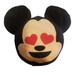 Disney Toys | Disney Store Emoji Pillow Mickey Mouse One Side Eyes Closed, One Side Hearts | Color: Black/Red | Size: 14"