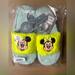 Disney Shoes | Fluffy Mickey And Minnie Embroidered Neon Pastel House Slippers! Cute! | Color: Blue | Size: 10