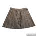 Free People Skirts | Free People Pleated Mini Skirt, Snap Button Front, Faux Vegan Leather, Size 4 | Color: Cream | Size: 4