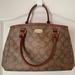 Coach Bags | Coach Monogram Satchel Handbag | Color: Brown/Tan | Size: Os