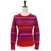 J. Crew Sweaters | J. Crew Fair Isle Red And Multicolored 100% Wool Crewneck Sweater Size Xs | Color: Purple/Red | Size: Xs