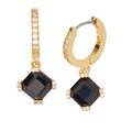 Kate Spade Jewelry | Kate Spade Crystal Drop Huggie Hoop Earrings | Color: Black/Gold | Size: Os