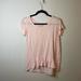 Anthropologie Tops | Anthropologie Saturday Sunday Light Ballet Pink Ruffle Hem Short Sleeve Top | Color: Pink | Size: Xs