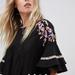 Free People Dresses | Free People Pavlo Black Embroidered Ruffle Dress | Color: Black/Purple | Size: M