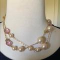 J. Crew Jewelry | J Crew Pearl Long Necklace | Color: Gold/Pink | Size: Os