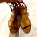 J. Crew Shoes | J Crew Low Heel Camel Leather Sandal | Color: Tan | Size: 8