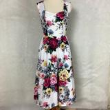 Anthropologie Dresses | By Anthropologie Sleeveless Floral Pastoral Toile Amelia Midi Dress | Color: Red/White | Size: 0