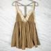 Free People Dresses | Free People Breathless Mini Slip Dress Small | Color: Cream/Tan | Size: S