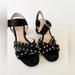 J. Crew Shoes | J. Crew Black Studded Penny Cross Strap Block Heel Sandals | Color: Black | Size: 7.5