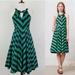 Anthropologie Dresses | Anthropologie Emerald Ripple Midi Dress By Girls From Savoy Sz 4 | Color: Blue/Green | Size: 4