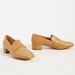 Anthropologie Shoes | Anthropologie Hadley Block-Heeled Loafers Size 8 | Color: Cream/Tan | Size: 8