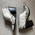 Urban Outfitters Shoes | Black And White Snakeskin Vegan Leather Cowboy Shoe Boots | Color: Black/White | Size: 6