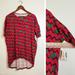 Lularoe Tops | Lularoe Irma Tunic Top Women's Size Xs Zig Zag Print Red | Color: Green/Red | Size: Xs