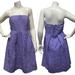 J. Crew Dresses | J. Crew Purple Strapless Geometric Women’s 10 Textured Cotton W/ Pockets Dress | Color: Purple | Size: L