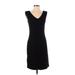 Banana Republic Casual Dress - Sheath V Neck Sleeveless: Black Print Dresses - Women's Size 4