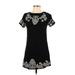 Lulus Casual Dress - Mini Crew Neck Short sleeves: Black Dresses - Women's Size X-Small