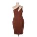 chloe kristyn Cocktail Dress - Party Plunge Sleeveless: Brown Solid Dresses - New - Women's Size X-Large