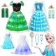 Costumes de cosplay reine des neiges 2 pour filles lumière LED Elsa Anna robe de Rhpour enfants