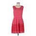 Max Studio Casual Dress - A-Line Scoop Neck Sleeveless: Red Print Dresses - Women's Size Large