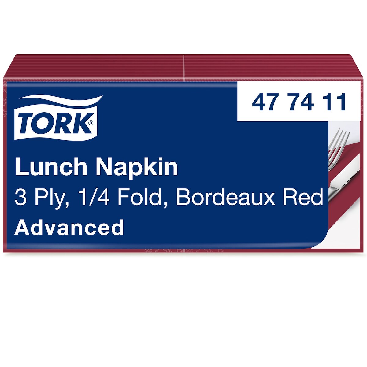 Tork Serviette 477411 33x33cm 3lg. 1/4 Falz bordeaux Image