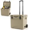 Costway 42 Quart Hard Cooler with Wheels and Handle-Tan
