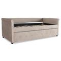 Lit simple gigogne velours taupe