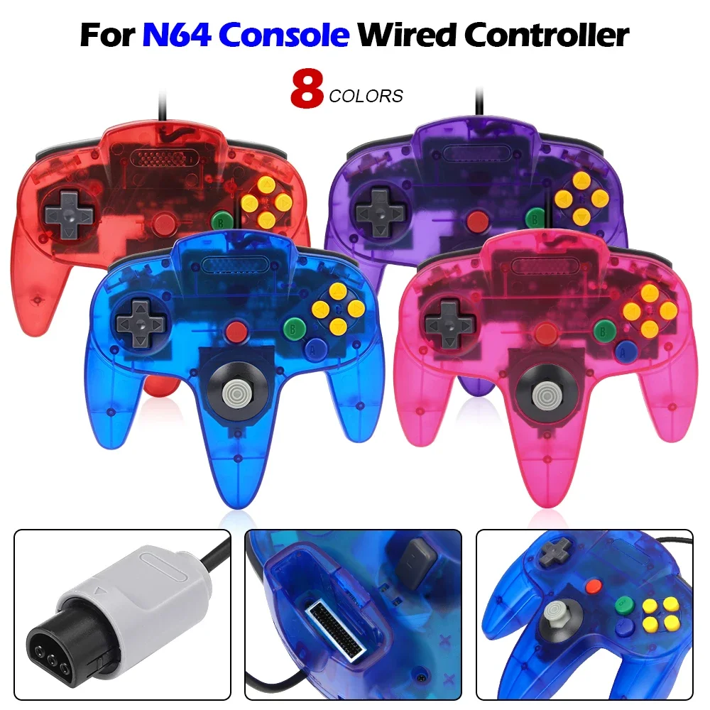 8 farben Für N64 Controller Klassische Verdrahtete Fernbedienung Gamepad Gaming Joystick Retro Video Spiel System Für N64 Konsole Joypads Image