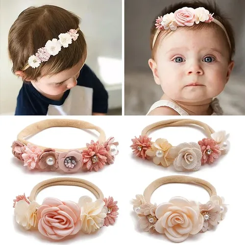 Süßes Baby elastisches Haarband Baby Mädchen Stirnband Neugeborene Kopf Blume Kleinkind Stirnband