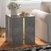 End Table with LED Farmhouse Nightstand Tables with Glass Shelves Beside Tables Nightstands Modern