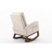 Modern Accent Rocking Chair, Upholstered Glider Rocking Chair,Teddy Material Comfort Arm Rocker with Side Pocket